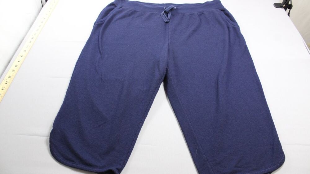 Just My Size Hanes Capri Pants Womens 3X 22W-24W Navy Blue Lounge Pockets